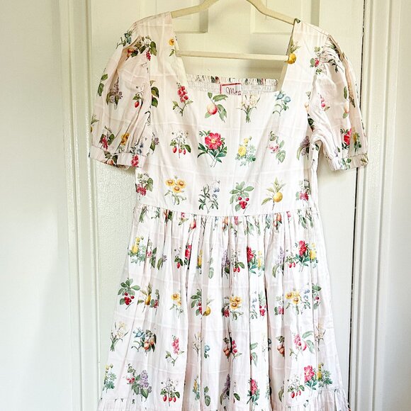 MOME Brand Custom Botanical Print Mid Dress Size M - Picture 1 of 10